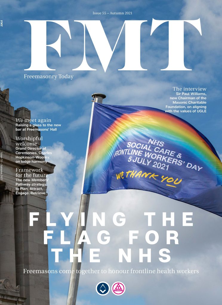 Autumn 2021 issue of FMT Front cover flying the flag for NHS