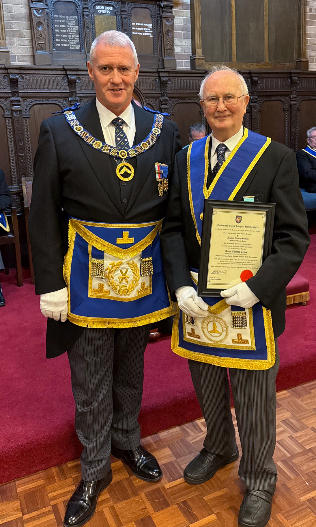 Much Loved Teacher, Celebrates Fifty Years as a Freemason.