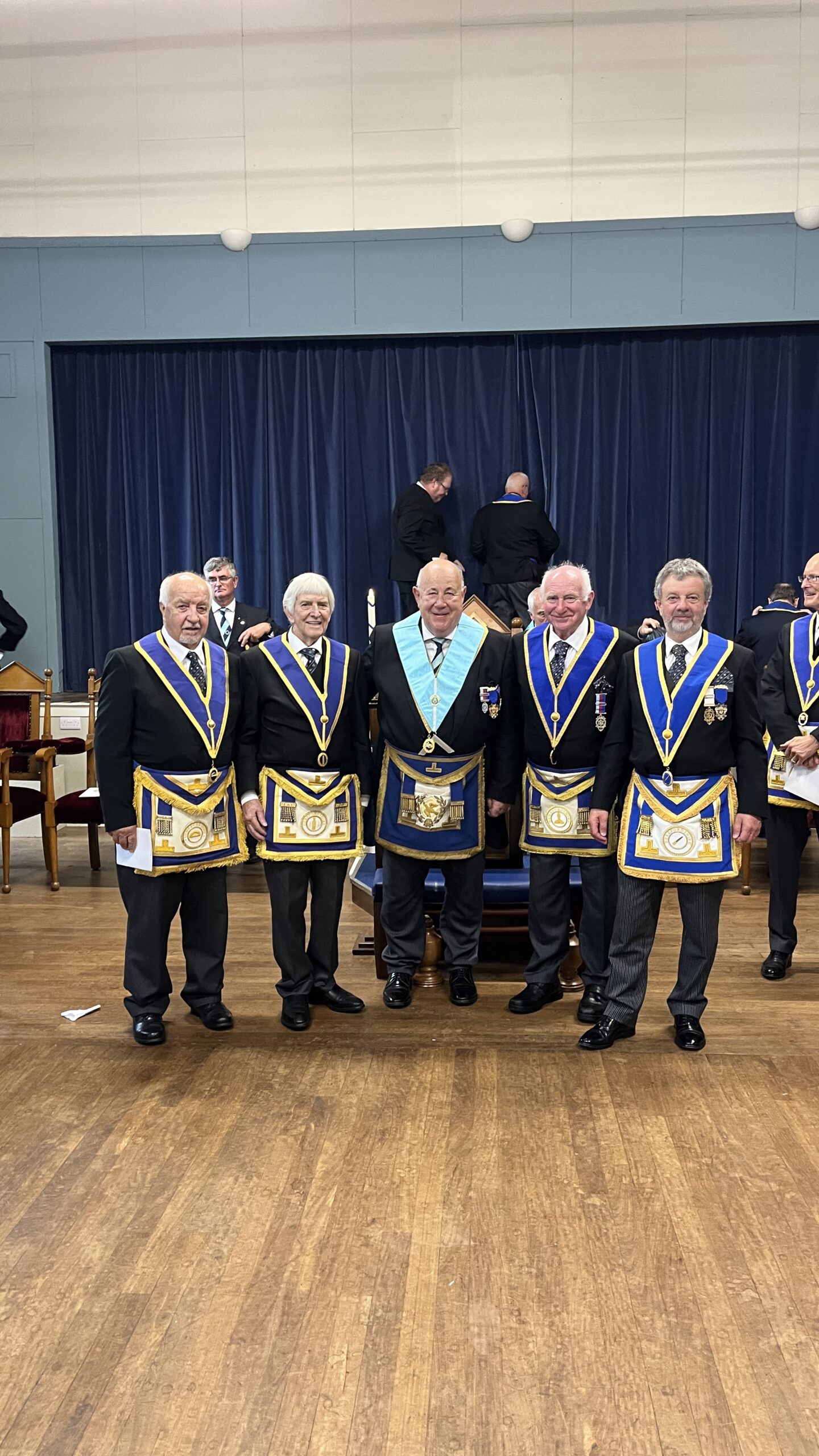 Supporting a new Worshipful Master at the Consecration of a New Lodge.